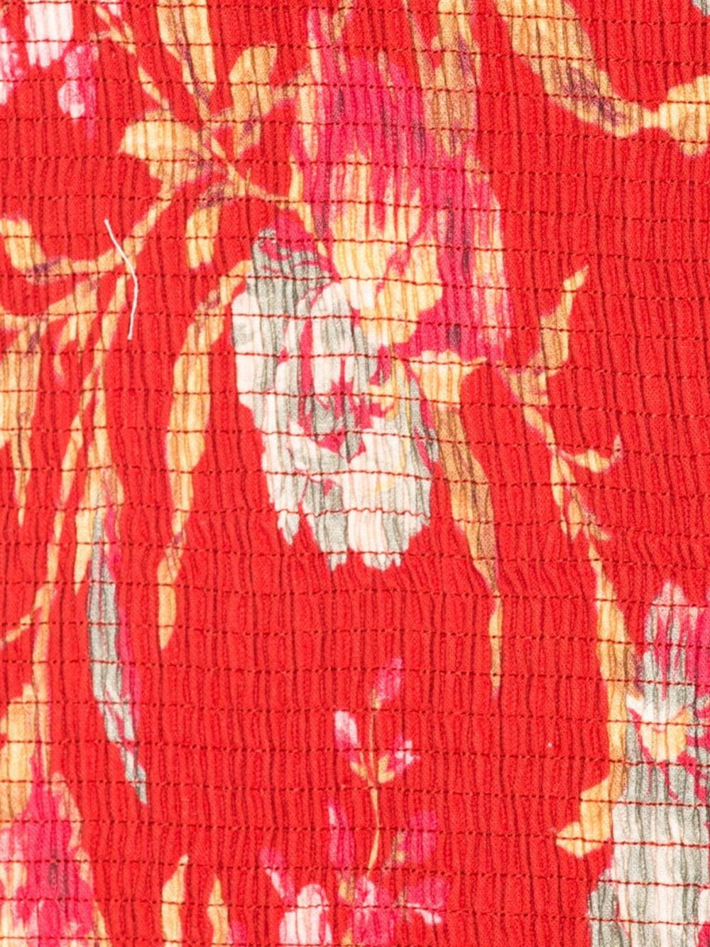 NWOT ZIMMERMANN Linen Corsair Shirred Flutter Mini Dress 3 US 10 Red Floral - Picture 5 of 11